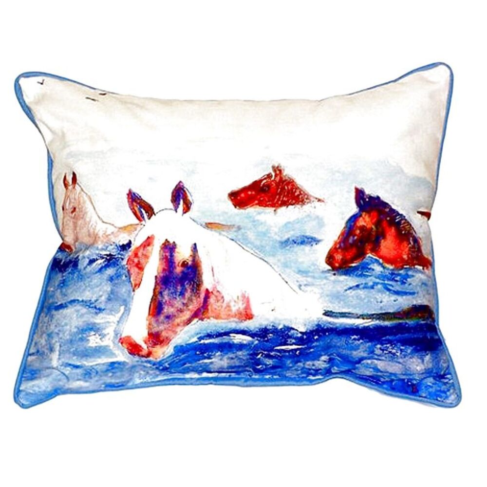 Betsy Drake Chincoteague Ponies Indoor/Outdoor Pillow 11x14